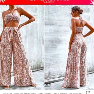 Brand new only worn once shein tropical 2 piece set